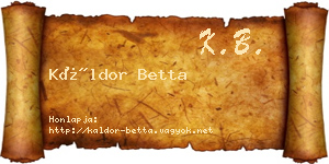 Káldor Betta névjegykártya
